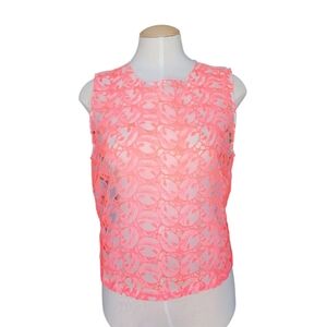 Topshop Neon Kitty Mesh Blouse